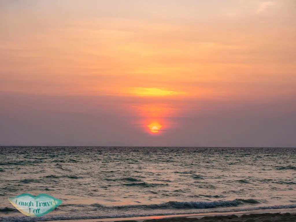 sunrise in front of zeavola koh phi phi thailand - laugh travel eat