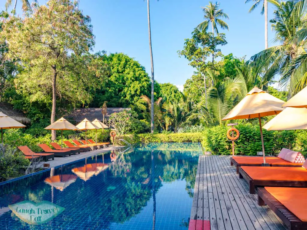 swimming pool zeavola koh phi phi thailand - laugh travel eat