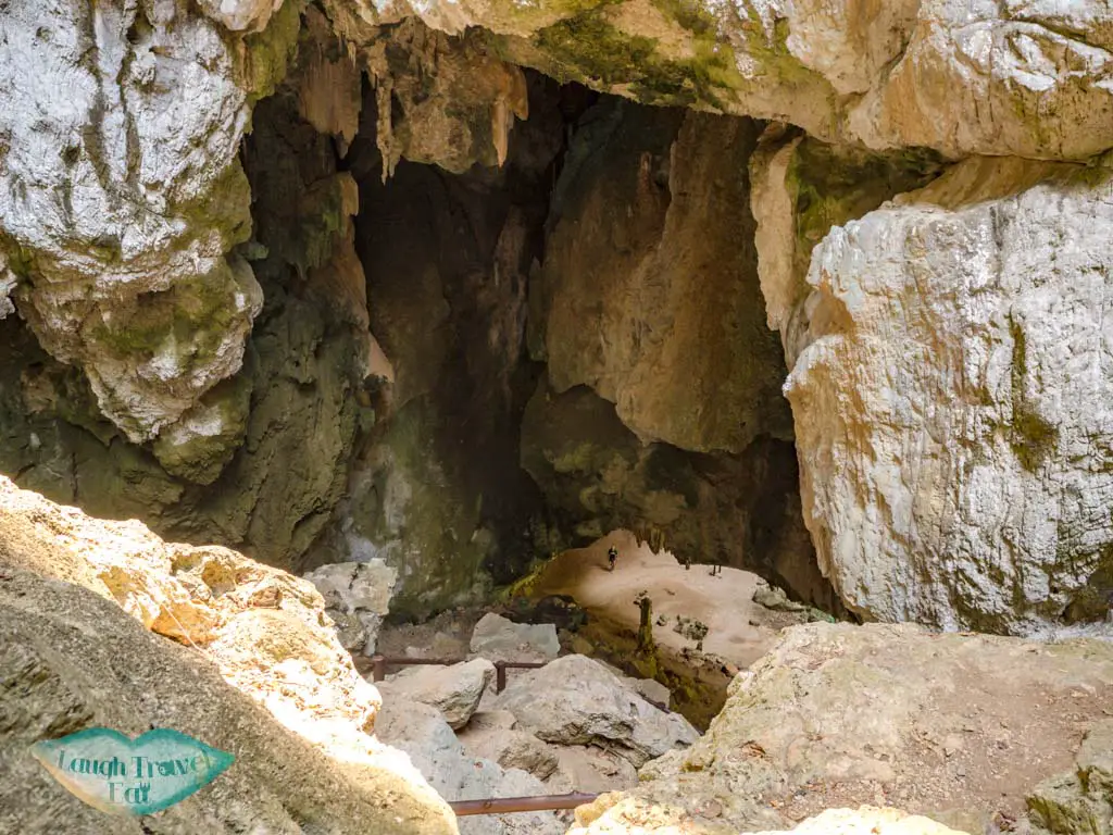 descend to first cave Phraya Nakhon Cave khao sam roi yat national park hua hin thailand - laugh travel eat