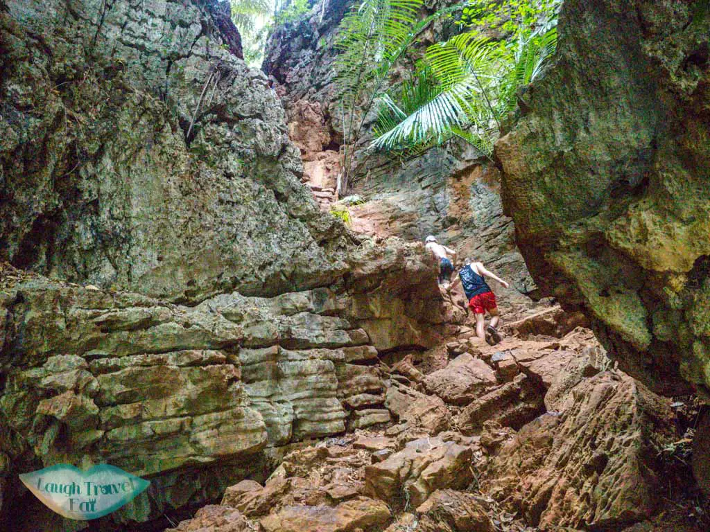 going back up from Princess Lagoon Railay krabi thailand - laugh travel eat