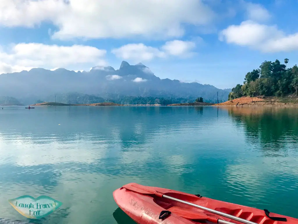 kayak smiley lake house cheow lan lake khao sok thailand - laugh travel eat