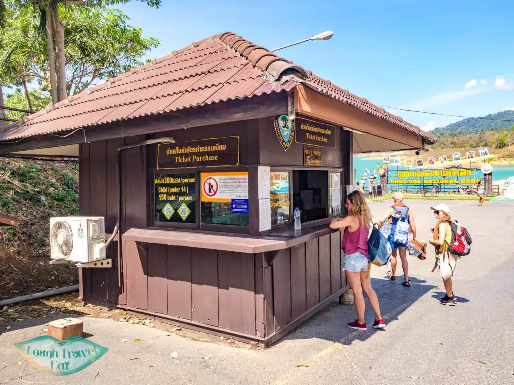 national park ticket office ratchaprapha dam cheow lan lake khao sok thailand - laugh travel eat