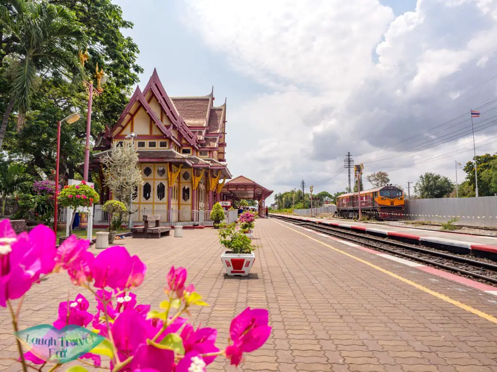 outside train station hua hin thailand - laugh travel eat