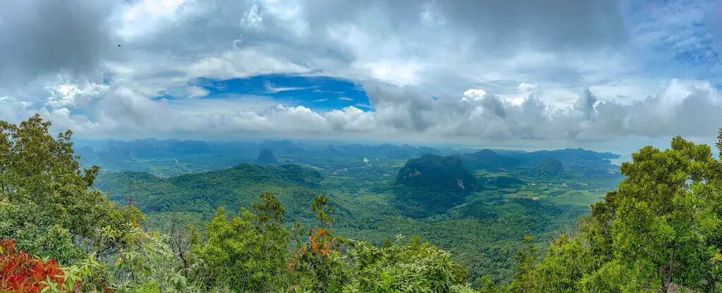 panorama at second viewpoint Dragon Crest Mountain Khao Ngon Nak Krabi thailand - laugh travel eat