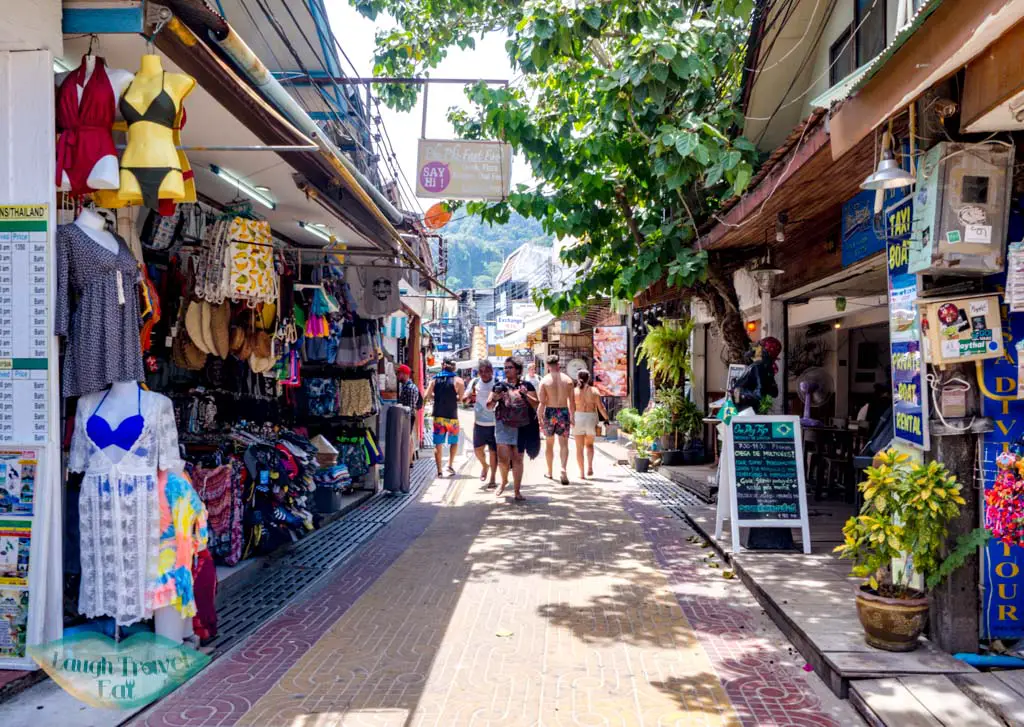 streets of tonsai koh phi phi thailand - laugh travel eat