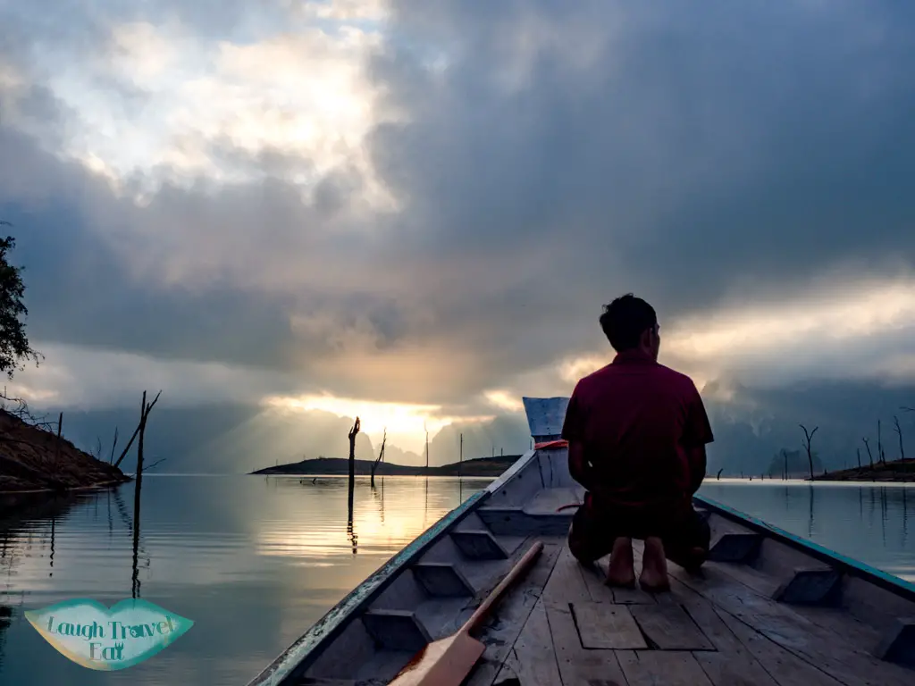 sunrise cheow lan lake khao sok thailand - laugh travel eat