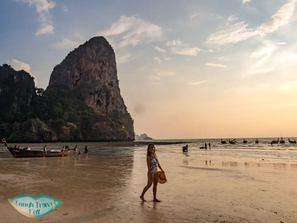 sunset at railay beach krabi Thailand - laugh travel eat