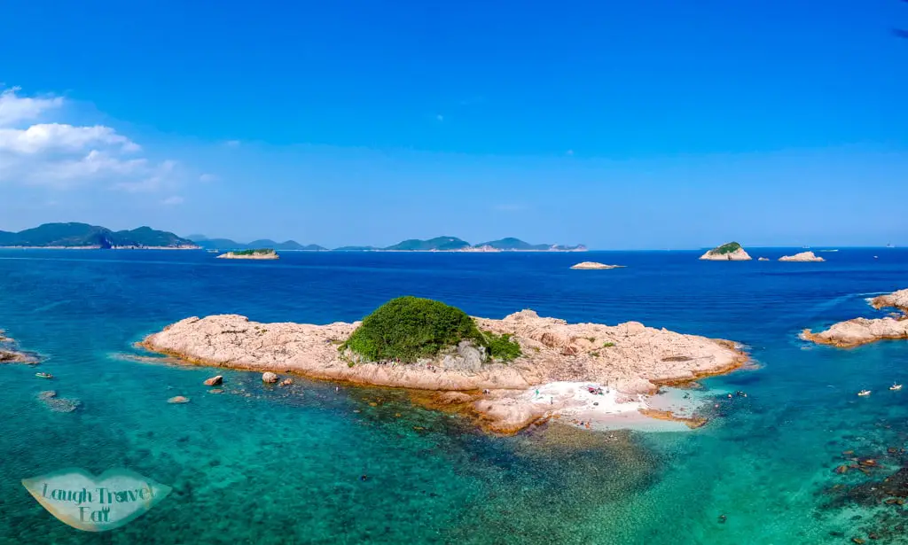 aerial shot green egg island hong kong - laugh travel eat