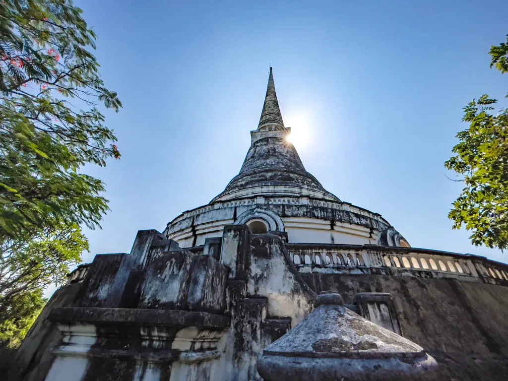 big white pagoda khao wang Phra Nakhon Khiri Royal Palace phetchaburi hua hin thailand - laugh travel eat