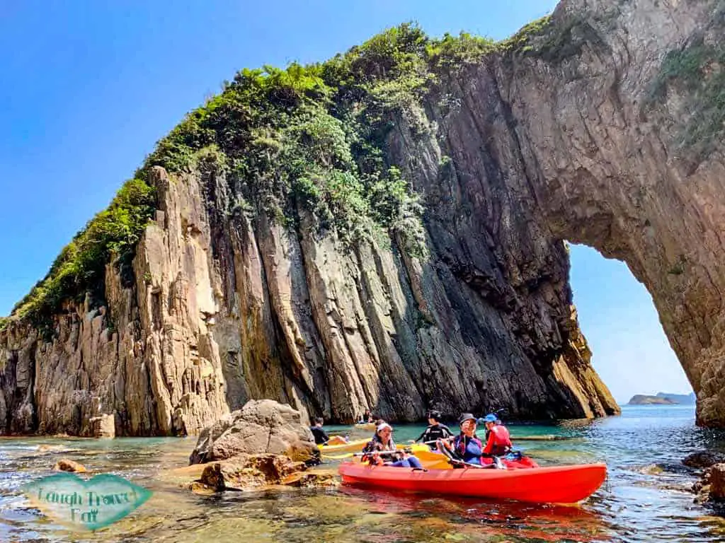 inside goldfish tail jin island sai kung kayaking hong kong - laugh travel eat