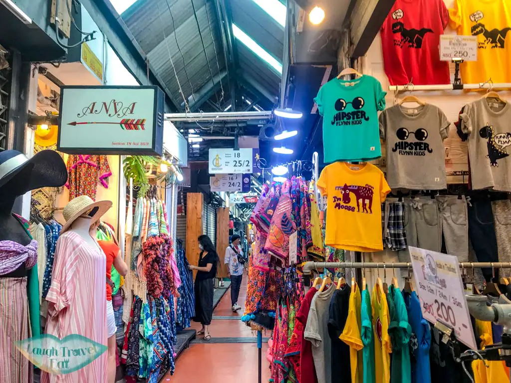 clothings chatuchak market bangkok thailand - laugh travel eat