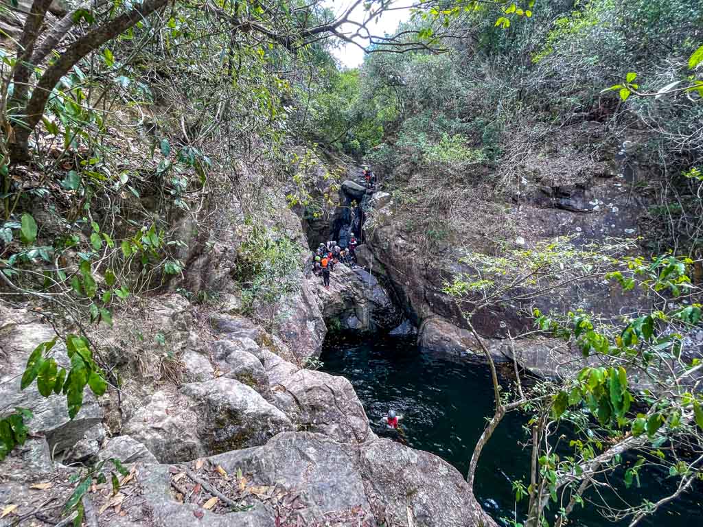 hula skirt falls to bigger waterfall ping nam stream trek fanling new territories hong kong - Laugh Travel Eat-2