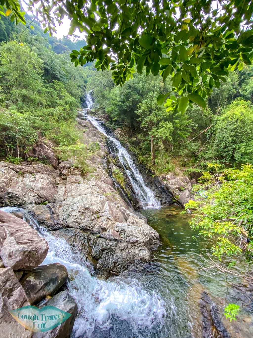 dragon waterfall stream tai shing stream hong kong - laugh travel eat
