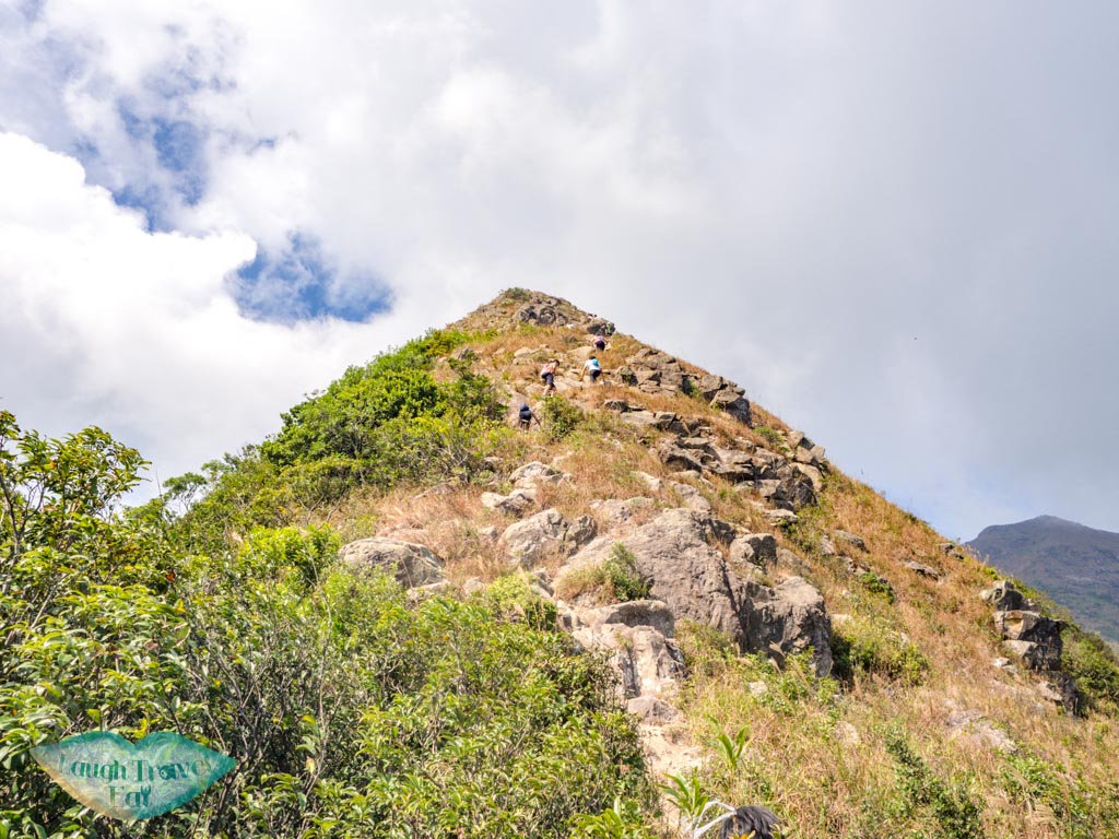 going up to one line of survivability kau nga range trail lantau island hong kong - laugh travel eat