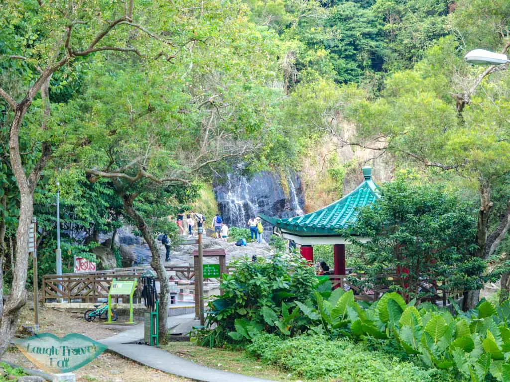 silvermine waterfall mui wo lantau island hong kong - laugh travel eat