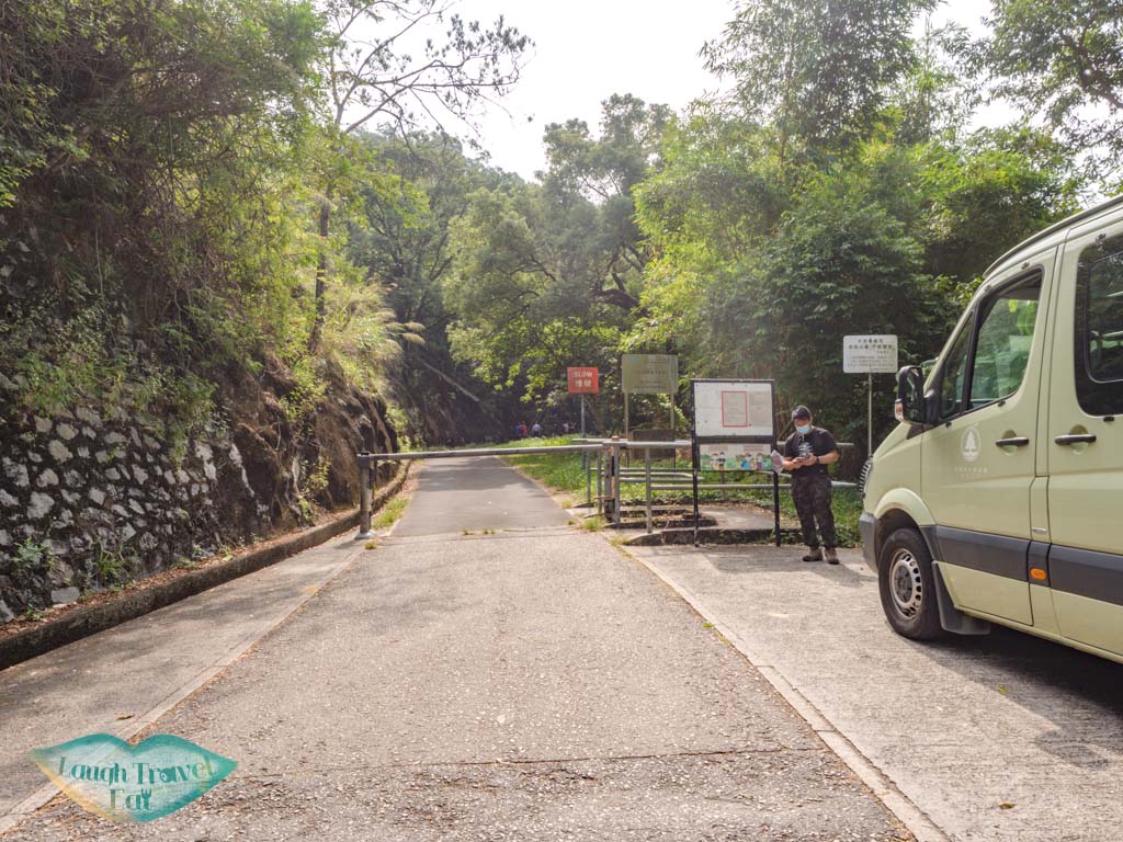 walking into Lau Shui Heung Reservoir from main road new territories hong kong - laugh travel eat