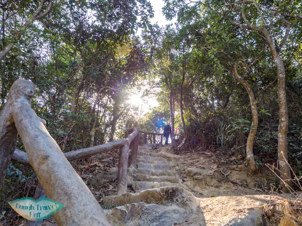 stairs to temple reservoir island viewpoint tai lam country park yuen long hong kong - laugh travel eat
