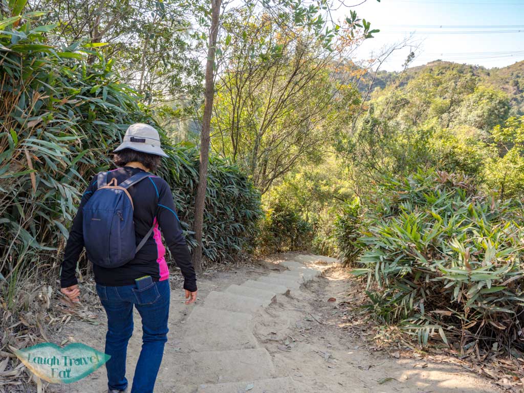 stairs to temple reservoir island viewpoint tai lam country park yuen long hong kong - laugh travel eat