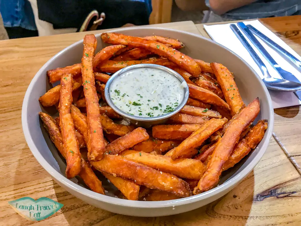 sweet potato fries the park by years sham shui po food kowloon hong kong - laugh travel eat