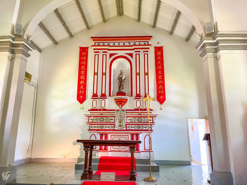 inside st joseph's church yim tin tsai sai kung hong kong - laugh travel eat