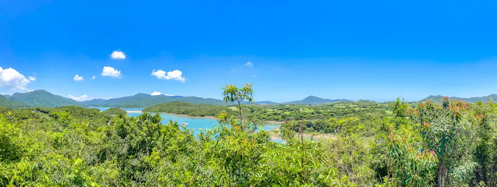 view to Kau Sai Chau from twin pavilion yim tin tsai sai kung hong kong - laugh travel eat