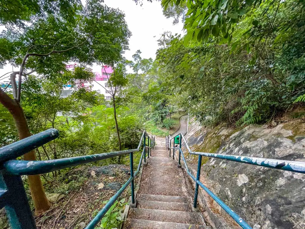 junction road stairs to go to checkerboard hill lok fu park kowloon hong kong - laugh travel eat