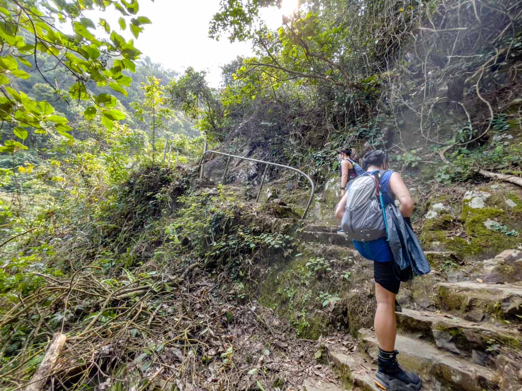 bottom fall to middle fall ng tung chai waterfall hike hong kong - laugh travel eat