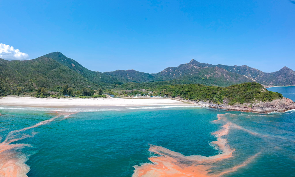 drone shot ham tin beach maclehose trail section 2 hong kong - laugh travel eat