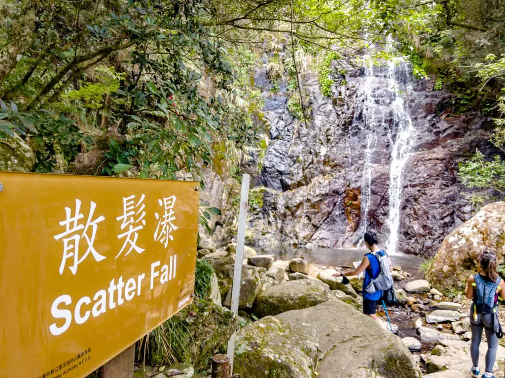 scatter fall ng tung chai waterfall hike hong kong - laugh travel eat