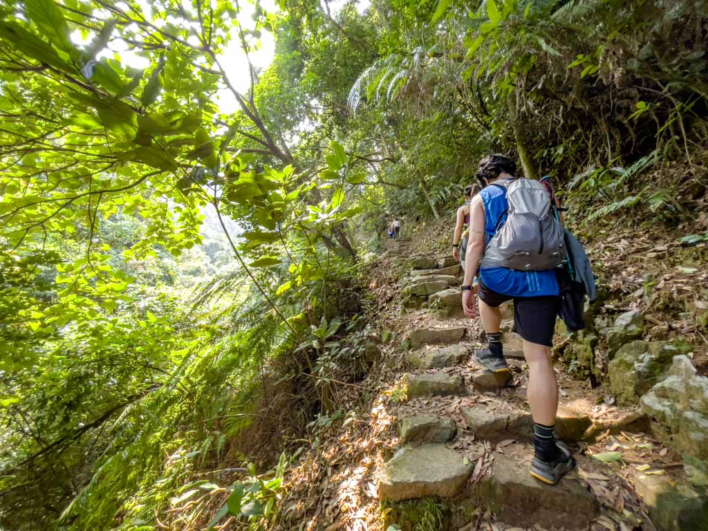 trail start to bottom fall junction ng tung chai waterfall hike hong kong - laugh travel eat