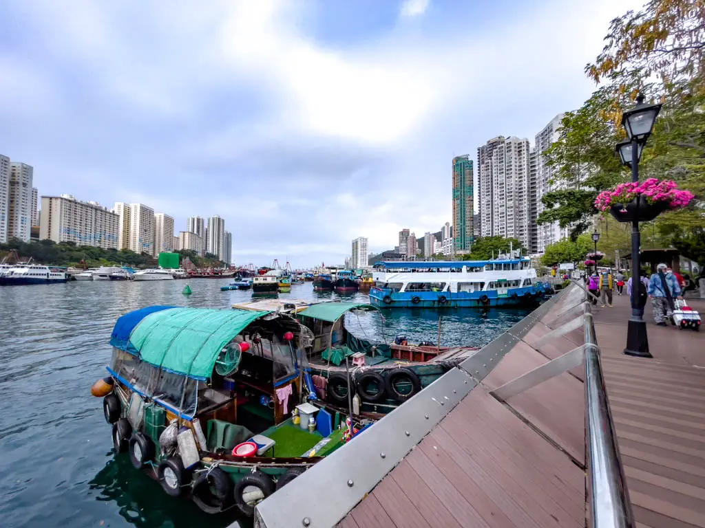 tramway ferry to po toi island at aberdeen hong kong - laugh travel eat