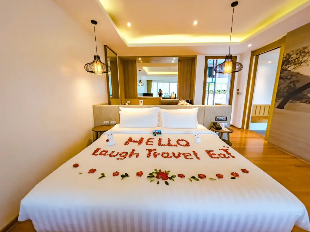 bed private pool villa wyndham grand phuket kalim bay phuket thailand - laugh travel eat
