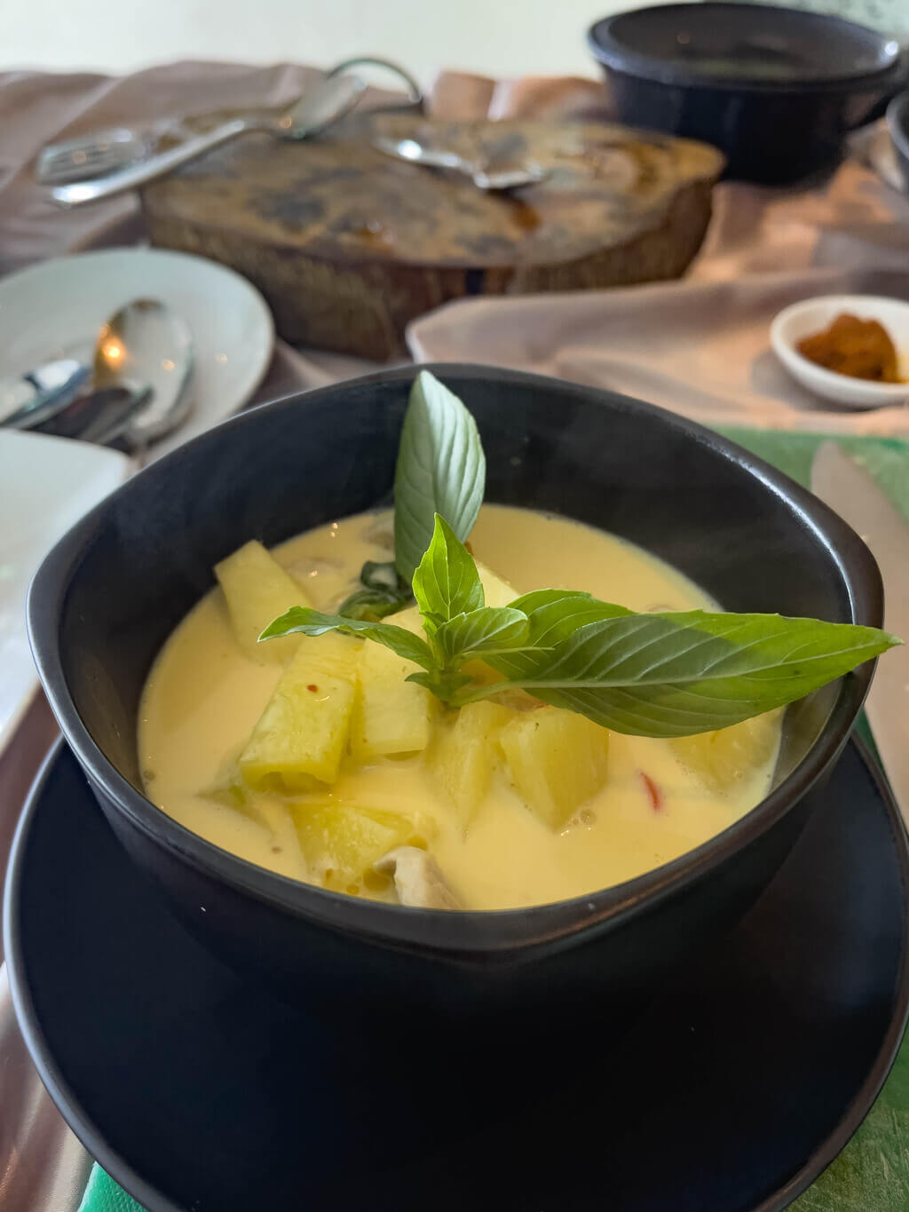 pineapple red curry third course latitude 98 wyndham grand phuket kalim bay phuket thailand - laugh travel eat