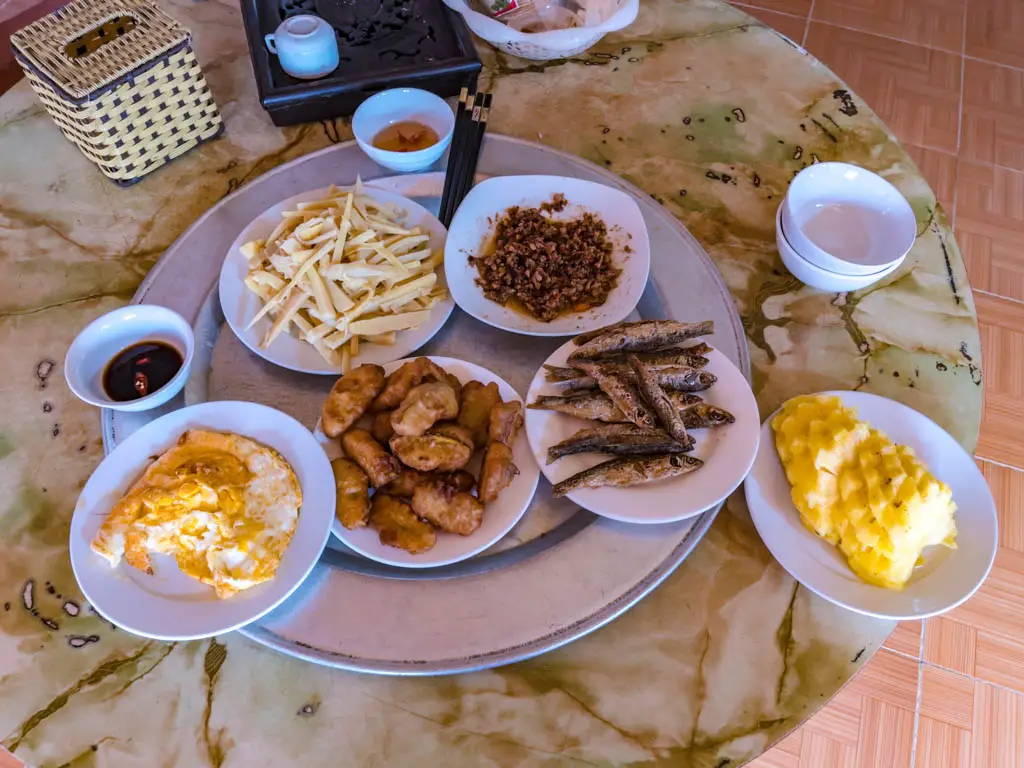final lunch ba be lake view homestay ba be lake ba be national park Vietnam - laugh travel eat