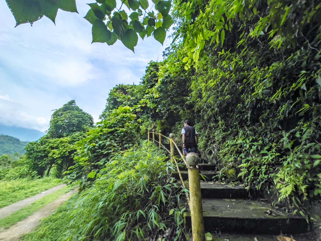 going up Hua Ma cave ba be lake ba be national park Vietnam - laugh travel eat