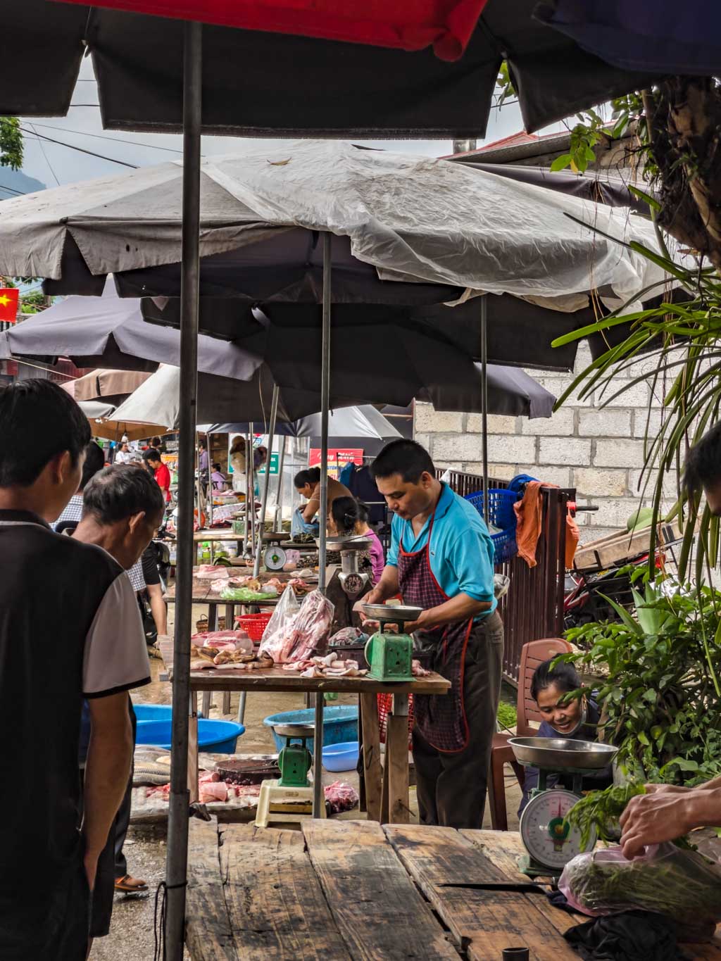 local market on cycling trip ba be lake ba be national park Vietnam - laugh travel eat