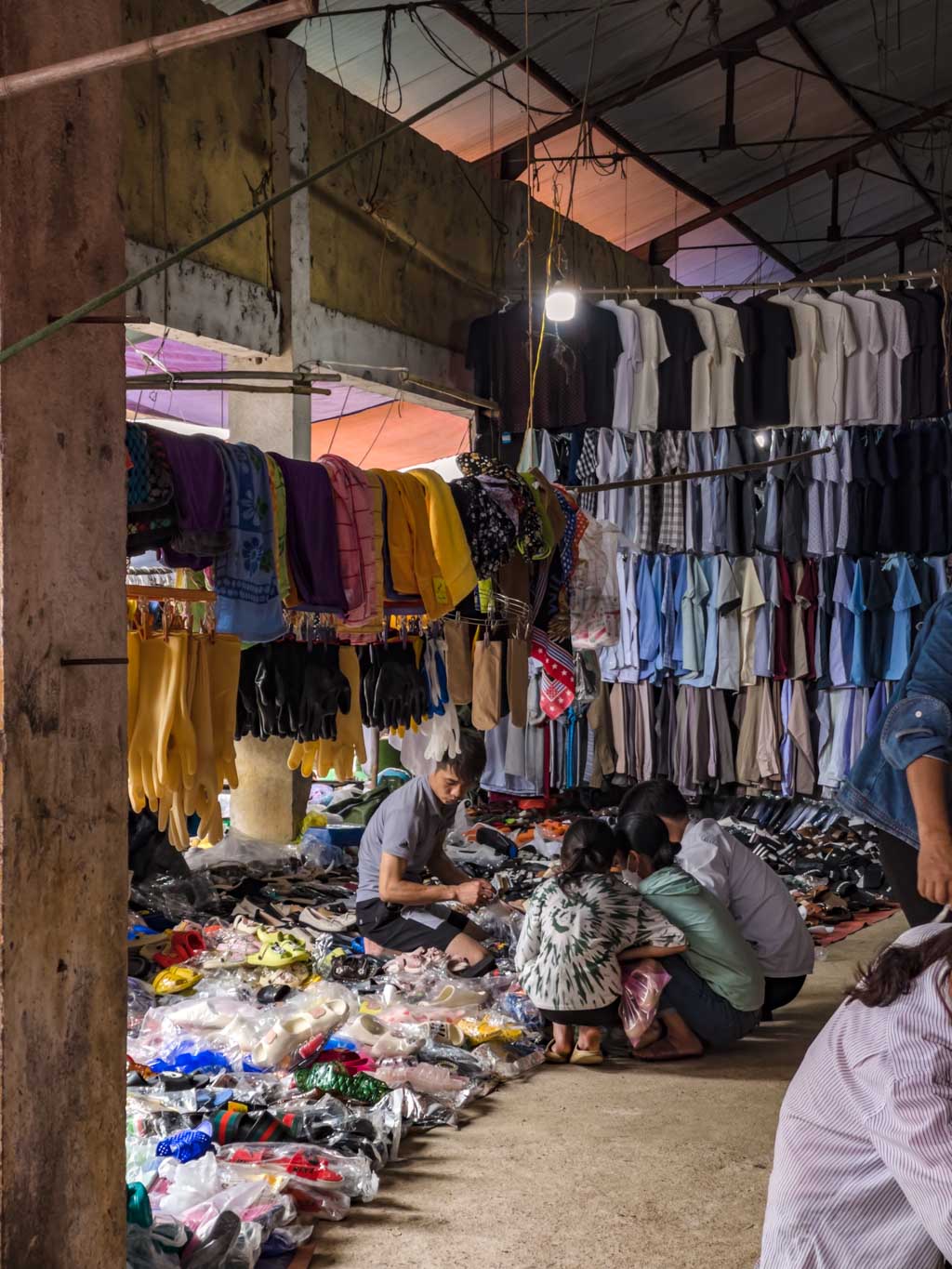 local market on cycling trip ba be lake ba be national park Vietnam - laugh travel eat