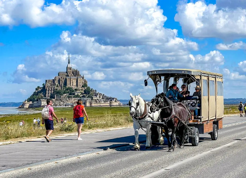 Maringote horse carriages mont saint michel Normandy France - laugh travel eat