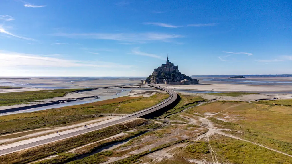 aerial view mont saint michel Normandy France - laugh travel eat