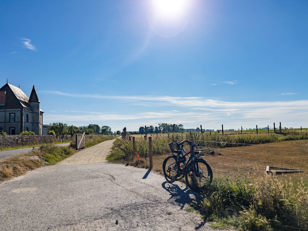bicycles locked by farmland viewpoint mont saint michel Normandy France - laugh travel eat