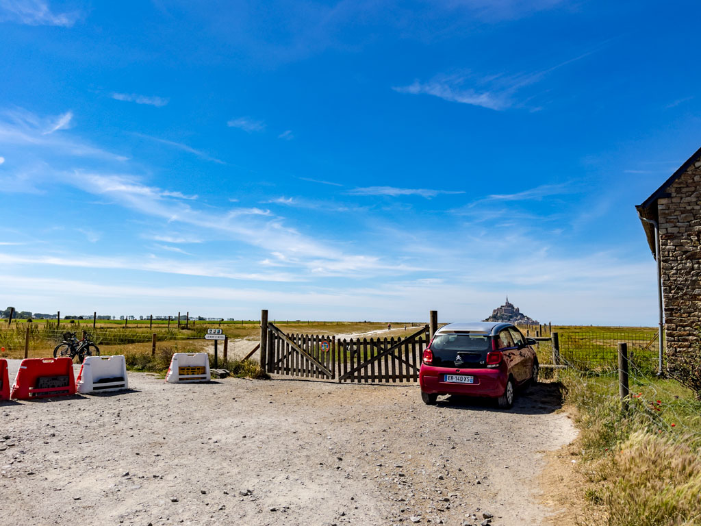 cycling to farmland viewpoint mont saint michel Normandy France - laugh travel eat