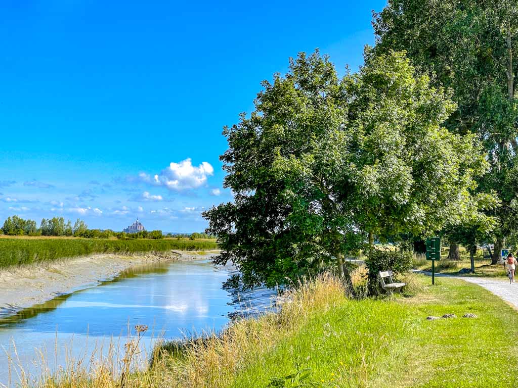 cycling to mont saint michel from pontorson mont-saint-michel Normandy France - laugh travel eat
