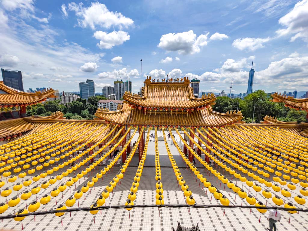 lantern lined courtyard thean hou temple kuala lumpur Malaysia - laugh travel eat
