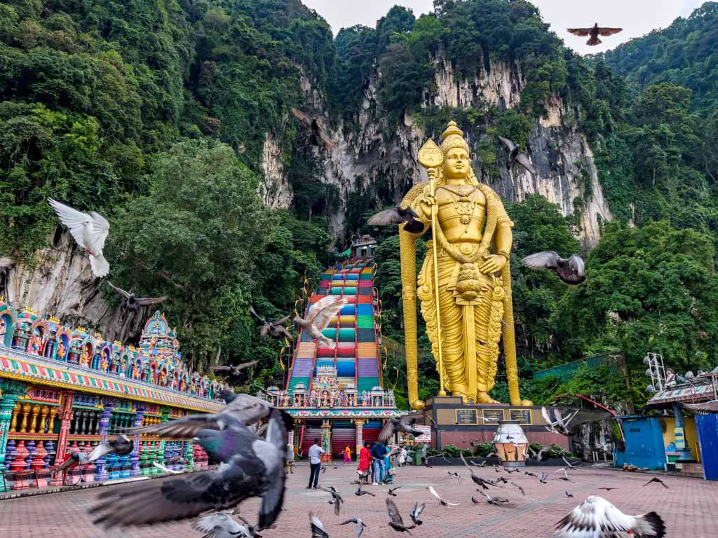 pigeons batu cave kuala lumpur Malaysia - laugh travel eat