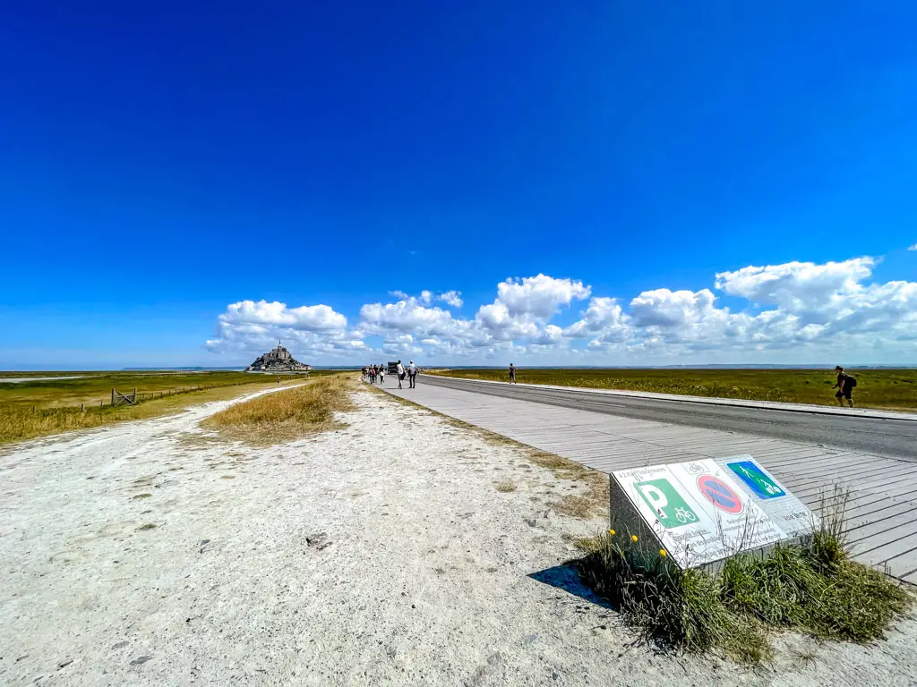 the start of walkway to mont saint michel Normandy France - laugh travel eat-2