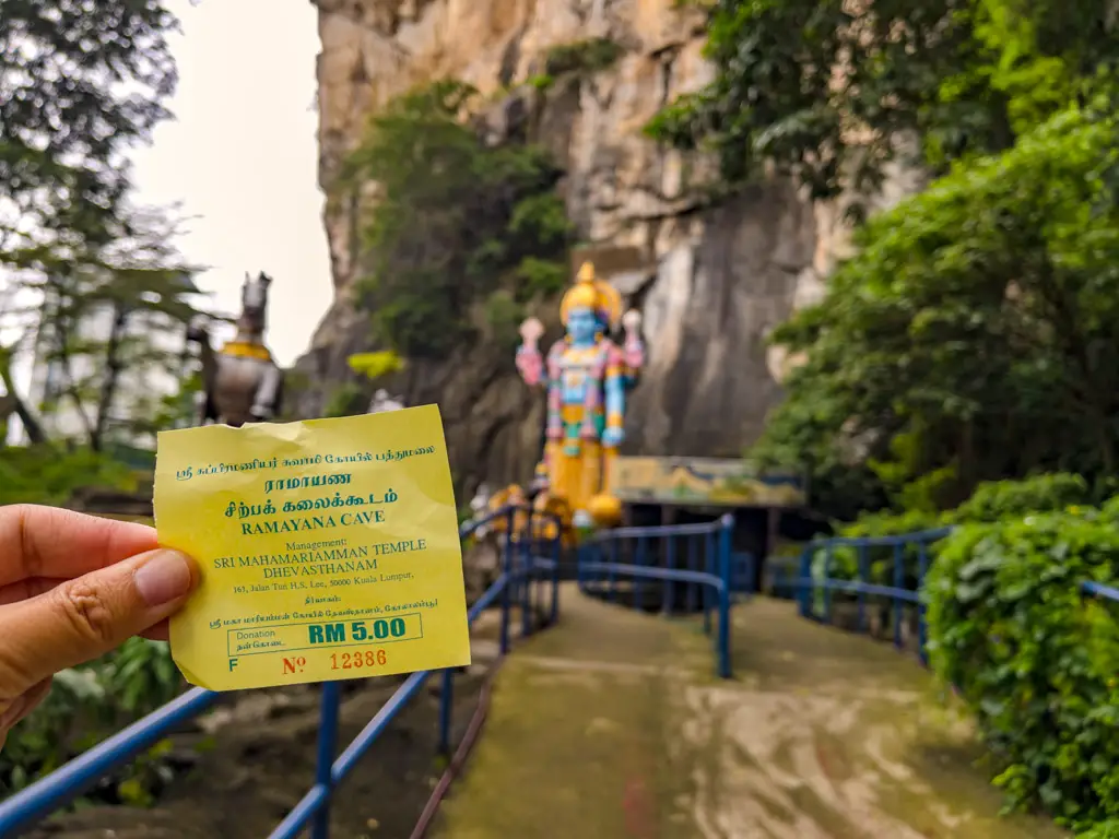 ticket for Ramayana Cave batu cave kuala lumpur Malaysia - laugh travel eat
