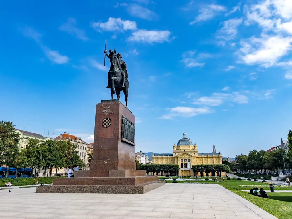 King Tomislav Square zagreb croatia - laugh travel eat