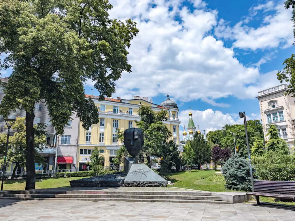 monument of stefan stambolov crystal garden sofia bulgaria - laugh travel eat