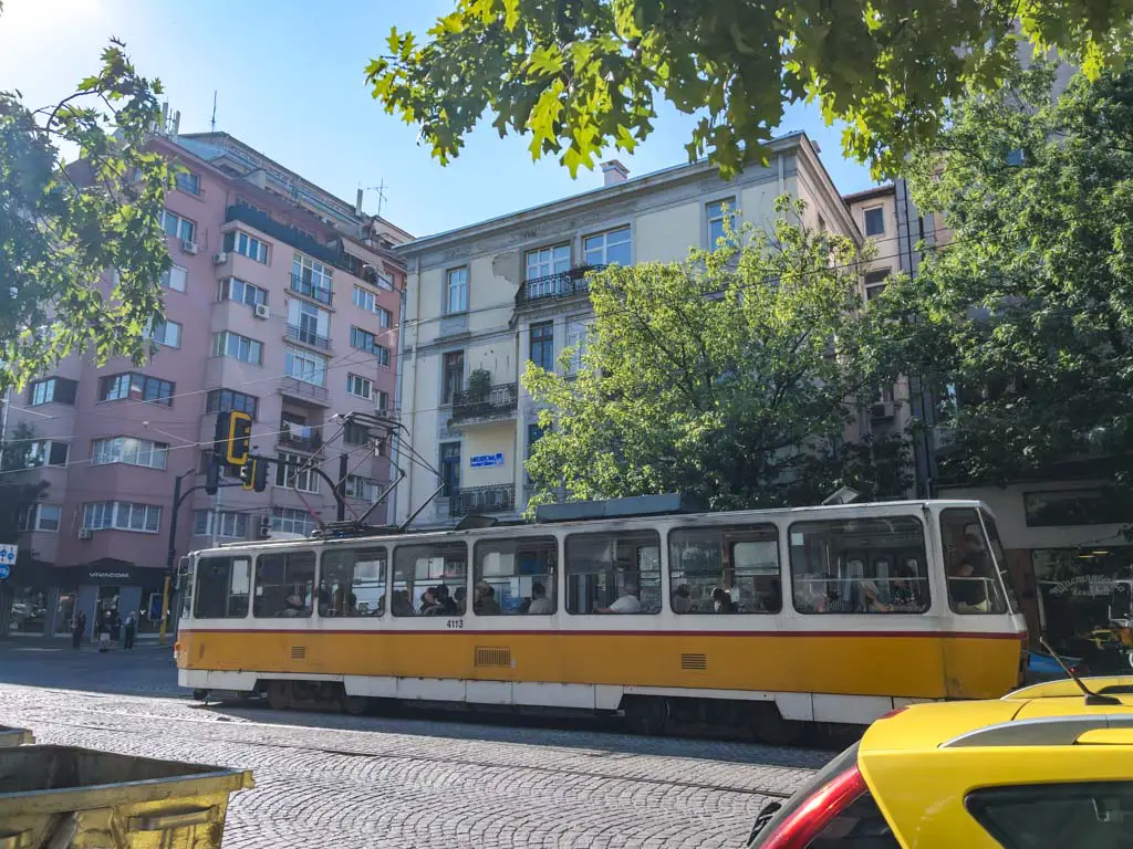 trams in sofia bulgaria - laugh travel eat