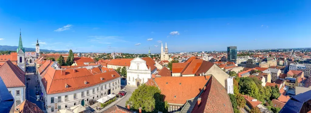 view from Zagreb 360 Obersrvation Deck tower zagreb croatia - laugh travel eat